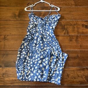RESA Blue & Cream Spotted Tie-Front Sundress